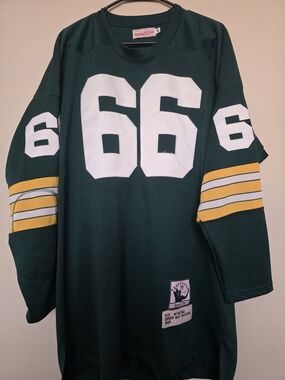 Mitchell & Ness Green Bay Packers #66 Ray Nitschke Jersey Size 48 Vintage Throwb